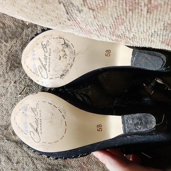 Black Sandal Wedges by Charles David size 5 - Picture 5 of 6